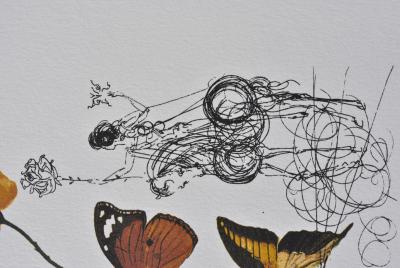 Salvador DALI : La rose papillon, 1979, Lithographie signée 2