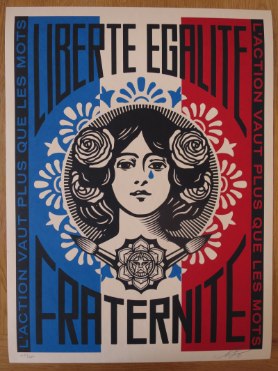 Shepard FAIREY (Obey) - Marianne L’action vaut plus que les mots - Sérigraphie signée et numérotée 2