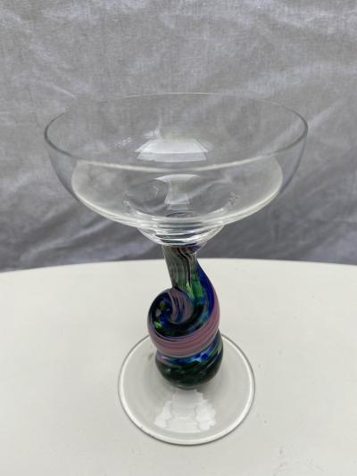 Serge Mansau pour Murano - Ensemble grande et petite coupe bleu et rose, 1992 2