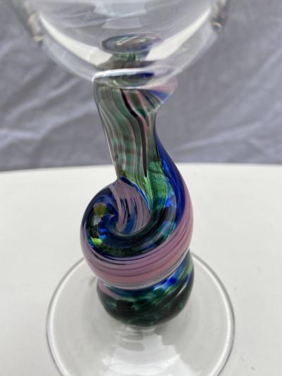 Serge Mansau pour Murano - Ensemble grande et petite coupe bleu et rose, 1992 2