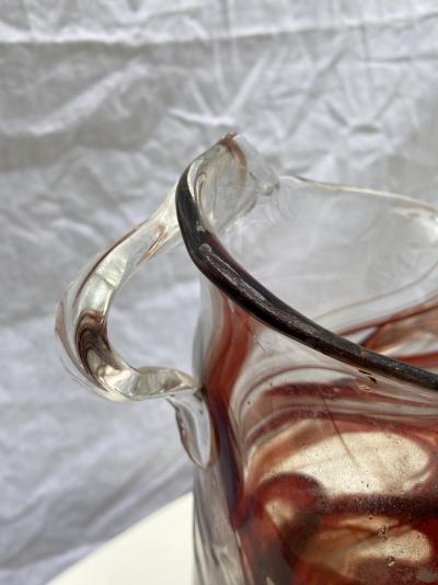 Serge MANSAU pour Murano- Vase rouleau rouge, vers 1990 2