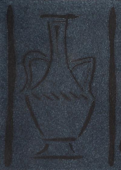 Pablo PICASSO - Poterie et faunes (Madoura), 1961 - Linogravure originale, signée 2
