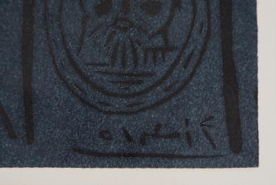 Pablo PICASSO - Poterie et faunes (Madoura), 1961 - Linogravure originale, signée 2