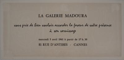 Pablo PICASSO - Poterie et faunes (Madoura), 1961 - Linogravure originale, signée 2