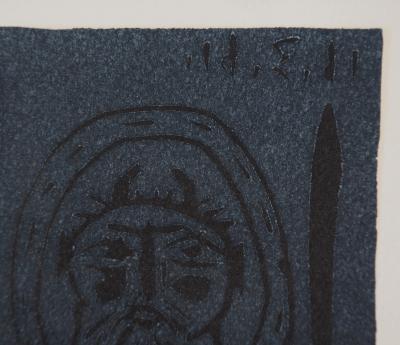 Pablo PICASSO - Poterie et faunes (Madoura), 1961 - Linogravure originale, signée 2
