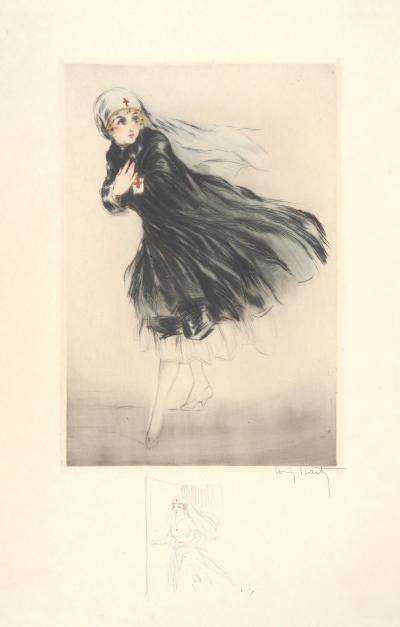 Louis ICART : L’Infirmière, c. 1917 - Gravure signée au crayon et dessin 2