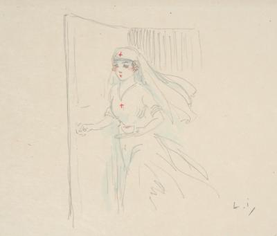 Louis ICART : L’Infirmière, c. 1917 - Gravure signée au crayon et dessin 2