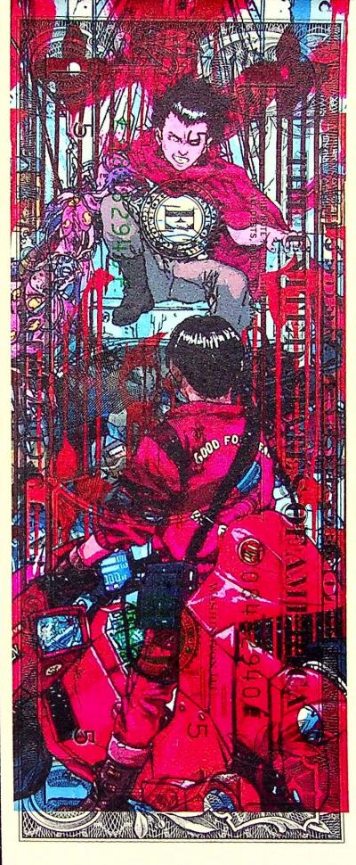 Death NYC - Kaneda Shotaro with his motorbike in a fight - Sérigraphie originale signée 2