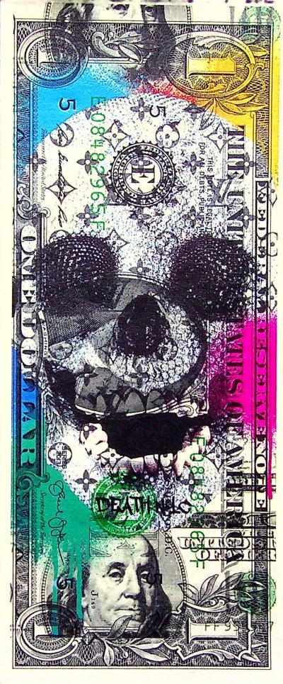 Death NYC - Skull with a multicolor background - Sérigraphie originale signée 2