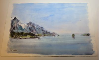 Jean Pierre REMON -  Lac Leman, 1988 - Aquarelle 2