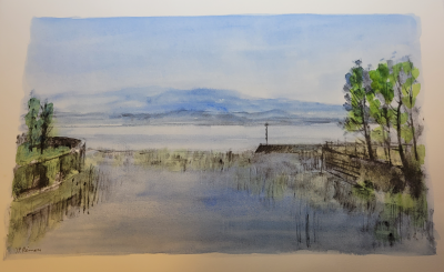 Jean Pierre REMON -  Le Port de Morges, 1988 - Aquarelle 2