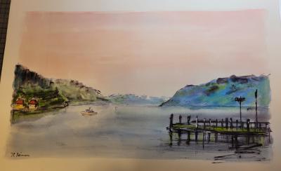 Jean Pierre REMON -  Saint Gingolph, 1998 - Aquarelle 2