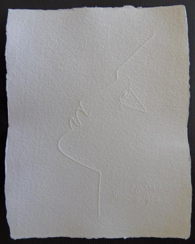 Jean COCTEAU (d’après) : Profil de rêveur - Gravure signée