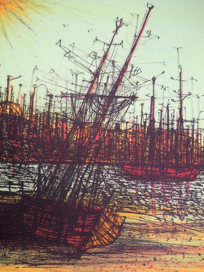 Jean CARZOU : Cathédrale de bateaux, 1971 - Lithographie originale signée et numérotée 2