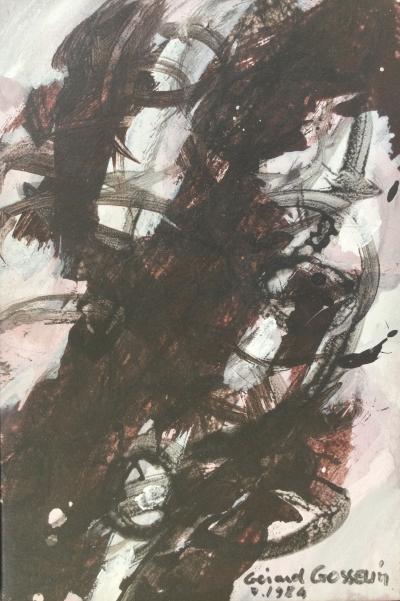 Gérard GOSSELIN - Composition , 1984 - Huile sur toile signée 2