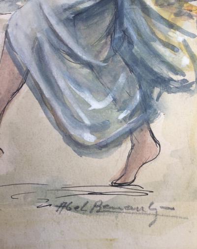 Abel RENAULT -La danse ,vers 1930 - Encre et aquarelle signée 2