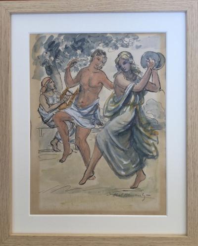 Abel RENAULT -La danse ,vers 1930 - Encre et aquarelle signée 2