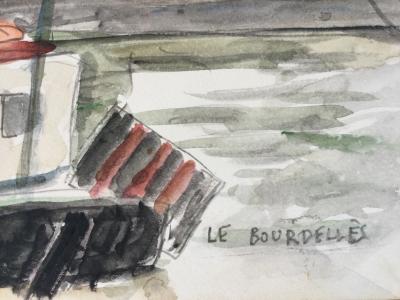 Hervé LE BOURDELLÈS - Honfleur, la lieutenance - Aquarelle 2