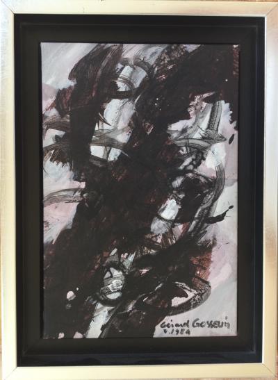 Gérard GOSSELIN - Composition , 1984 - Huile sur toile signée 2