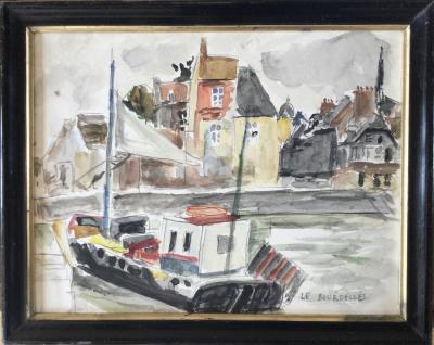 Hervé LE BOURDELLÈS - Honfleur, la lieutenance - Aquarelle 2