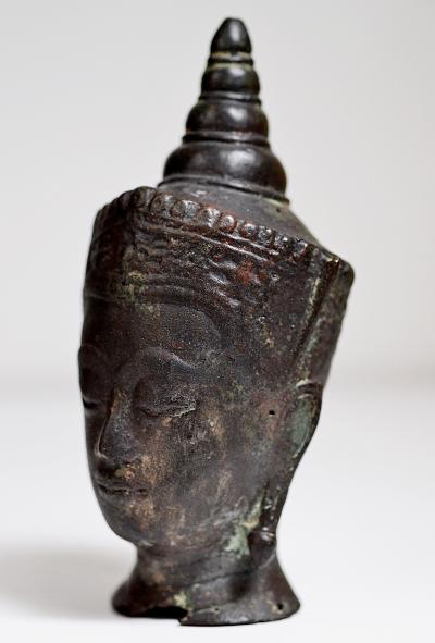 Thailande - Tête de Bouddha couronnée, période Ayutthaya 2