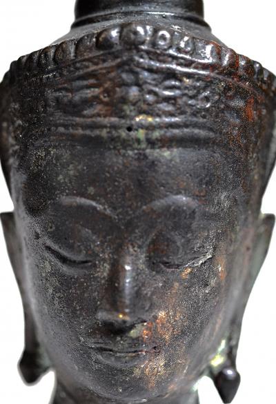 Thailande - Tête de Bouddha couronnée, période Ayutthaya 2