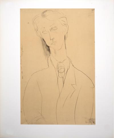 Amedeo MODIGLIANI (d’après) - Quarante-cinq dessins: Jeune élégant, 1959 - Lithographie (héliographie) 2