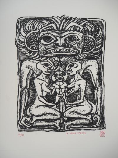 Pierre BETTENCOURT - Le grand magicien, 1991 - Gravure originale signée et numérotée 2