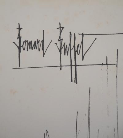 Bernard BUFFET  - Le village alsacien, 1961 - Lithographique signée 2