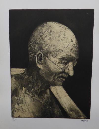 Pierre LAFFILLÉ - Gandhi, 1992 - Lithographie originale signée au crayon 2