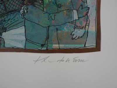 Theo TOBIASSE - Les couples de la Statue de la Liberté - Lithographie originale signée au crayon 2