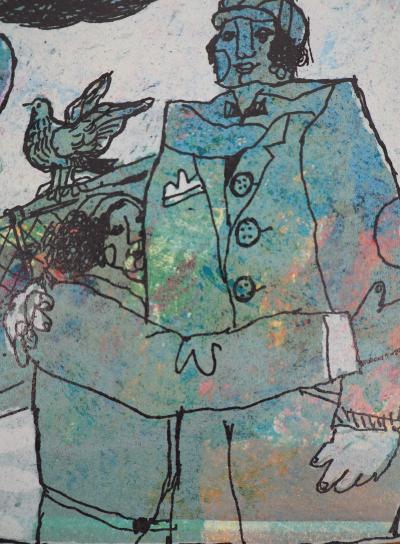 Theo TOBIASSE - Les couples de la Statue de la Liberté - Lithographie originale signée au crayon 2