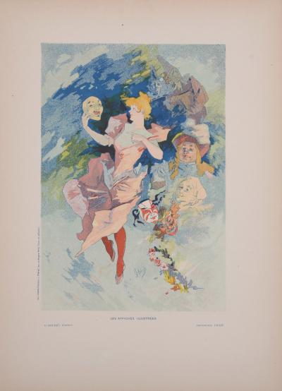 Jules Chéret Les Arts - Collection complète, 1896  4 Original 1896 stone small lithograph posters 2