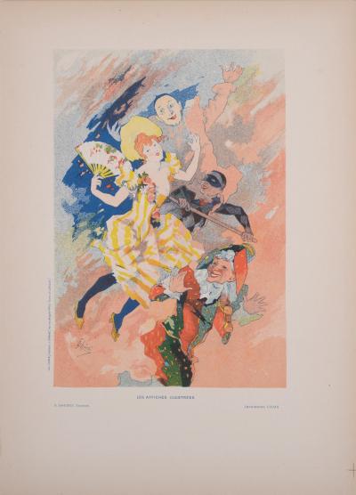 Jules Chéret Les Arts - Collection complète, 1896  4 Original 1896 stone small lithograph posters 2