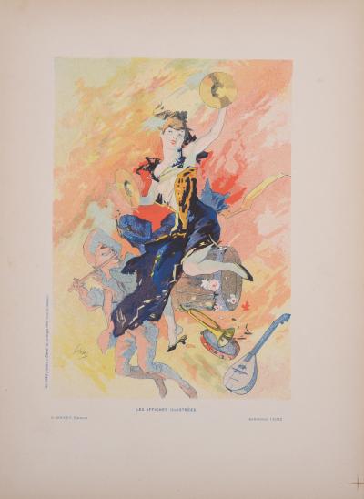 Jules Chéret Les Arts - Collection complète, 1896  4 Original 1896 stone small lithograph posters 2