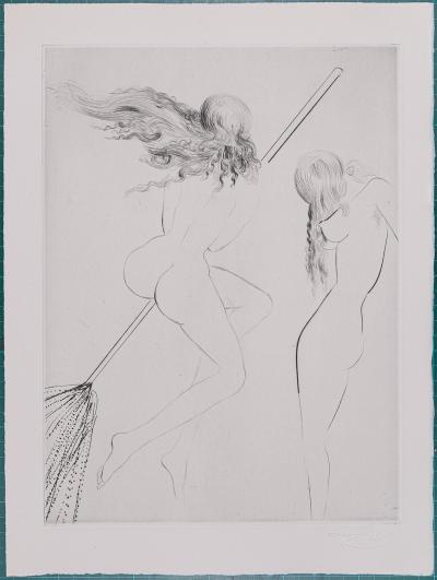Salvador DALI - Faust : Sorcières au Balai, 1969 - Original etching 2