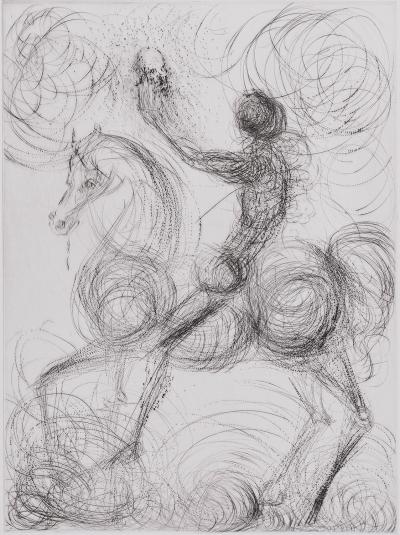 Salvador DALI - Faust : Le Cavalier et la Mort, 1969 - Original etching 2