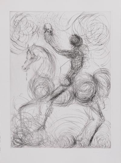 Salvador DALI - Faust : Le Cavalier et la Mort, 1969 - Original etching 2