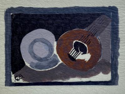 Georges BRAQUE - Nature morte à la guitare, 1962  - Lithographie originale signée dans la planche 2