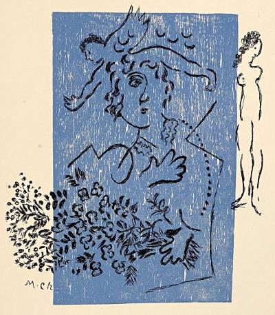 Marc CHAGALL - Woman and Angel, 1963 - Original etching signed in the plate 2