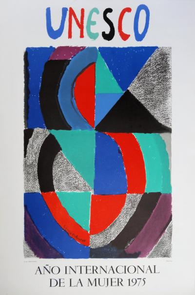 Sonia DELAUNAY - UNESCO,  Année internationale de la femme, Lithographie originale 2