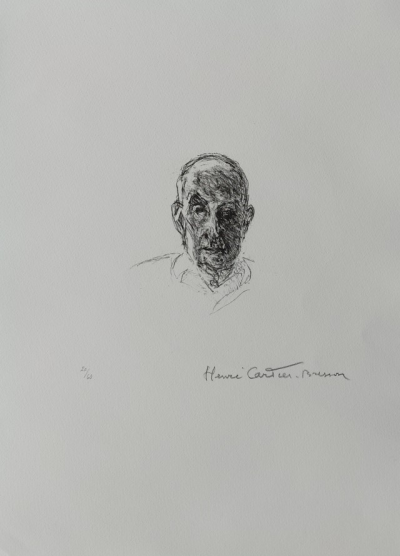 Henri CARTIER-BRESSON  - Portrait d’Aragon, 1994 - Lithographie signée et justifiée au crayon 2