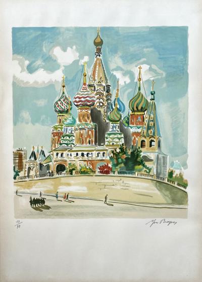 Yves Brayer - Le Kremlin Moscou - Lithographie originale signée numérotée 2