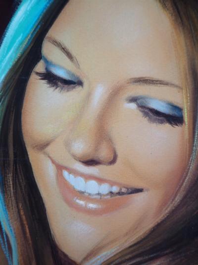 Michel GOURDON - La chanteuse, Gouache sur carton originale signée 2