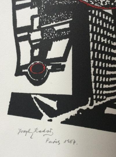 Joseph KADAR - Composition , 1987 - Lithographie réhaussée signée 2