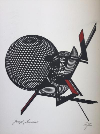 Joseph KADAR - Composition - Lithographie originale réhaussée signée 2