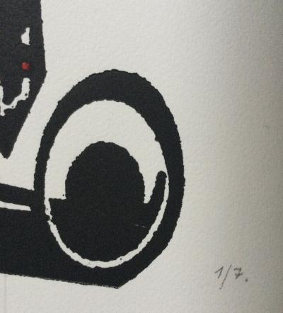 Joseph KADAR - Composition , 1987 - Lithographie réhaussée signée 2
