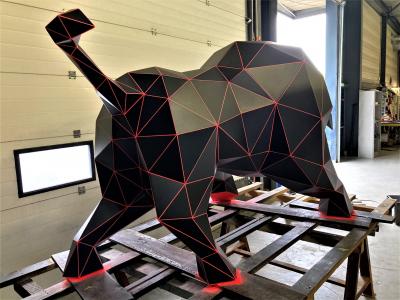 Benjamin DUCLOS - Taureau Origami - Sculpture en métal peint 2