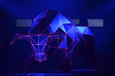 Benjamin DUCLOS - Taureau Origami - Sculpture en métal peint 2