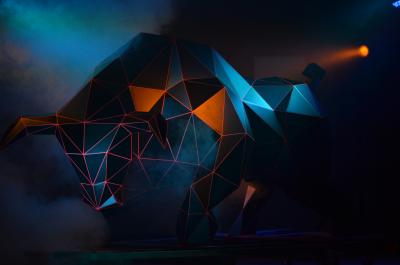 Benjamin DUCLOS - Taureau Origami - Sculpture en métal peint 2